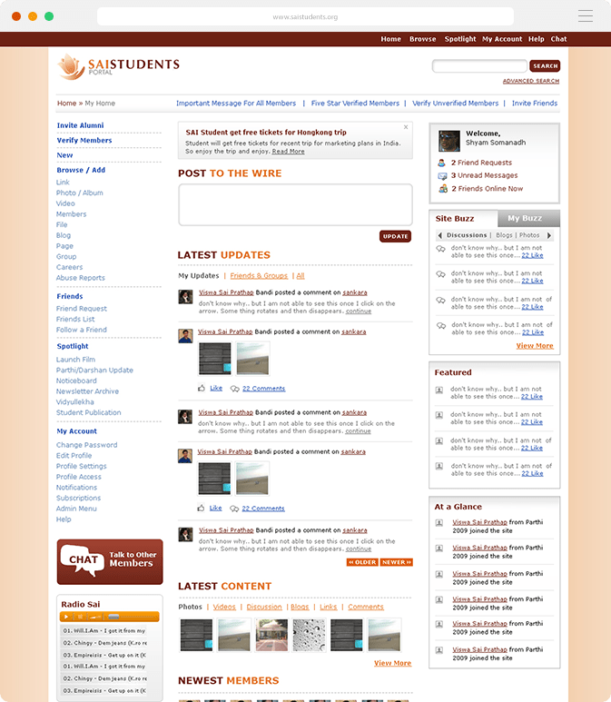 Sai Portal: Social Networking Website UI UX Design